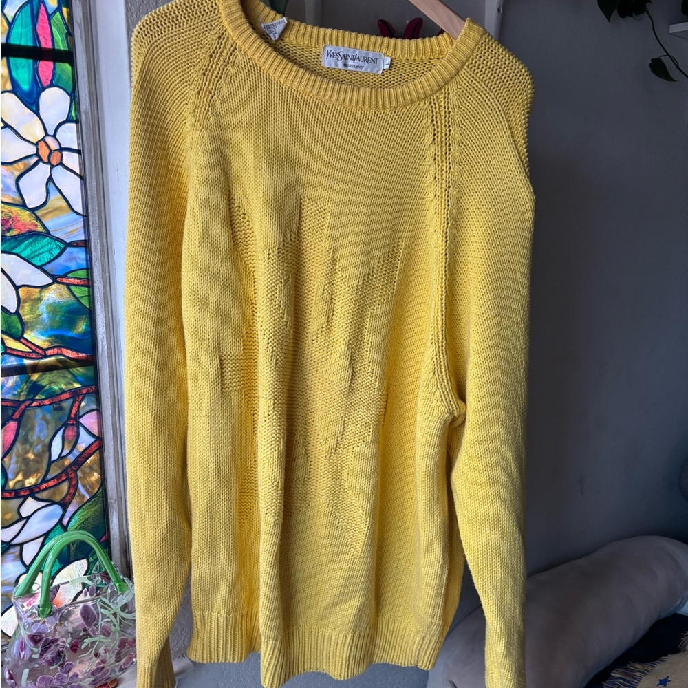 Yves Saint Laurent Vintage Men’s Yellow Crew Neck Sweater